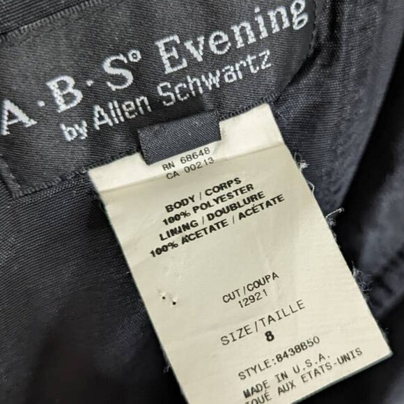 A.B.S By Allen Schwartz Full Length Strapless Black Evening Gown Size 8 - Picture 11 of 12